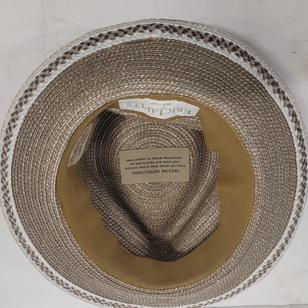 ERIC JAVITS l Squishee Woven Fedora Hat Sun UV UPF 50+ One Size - Picture 11 of 13